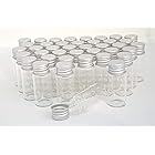 [narunaru] アルミキャップ ミニガラスボトル 容量 10ml サイズ 22ミリ×50ミリ 40本セット ガラス瓶 ガラスボトル ねじ式キャップ
