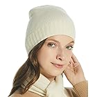 [EURKEA] ニット帽 帽子 レディース ニット カシミヤ カシミア 100％ 防寒 単色 シンプル バレンタインデー ホワイトデー ギフト プレゼント KASHIMIA20-H (アイボリー)