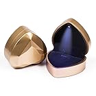 iSuperb ハート型 ペンダントボックス LED 指輪ケース ピアス イヤリング ネックレス 指輪 ブレスレット 収納 サプライズ プロポーズ 6色 1セット (ゴールデン)