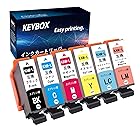 【KEYBOX】Epson用 エプソン インクカートリッジ KAM-6CL-L KAM 6色セット インク カメ(KAM BK/C/M/Y/LC/LM 計6個入り)KAM 6CL-L 『増量版/残量表示/個包装』対応機種：Epson EP-881