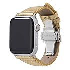 【GRAMAS】 Apple Watch バンド 本革レザー メタリック ビジネススタイル アップルウォッチ バンド(45・44・42mm) Gold