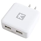 KYOHAYA usb 充電器 薄型 2ポート 3.4A 急速 ACアダプター iPhone/iPad/Android対応 折畳式プラグ Smart IC 搭載 安全 軽量 コンパクト 海外対応 JKIQ3400 (ホワイト)