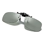[ゲットオン] クリップオン サングラス 跳ね上げ式 偏光 調光 レンズ アンチグレア UV 保護 運転 メガネの上からかけるサングラス