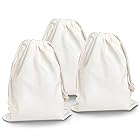 [BROWN PARKER] 巾着袋 無地 (ホワイト/綿製) 多用途 収納 コットンバッグ (３０×４０cm)