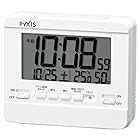 セイコークロック 置き時計 目覚まし時計 掛け時計 デジタル 温度湿度表示 PYXIS ピクシス 本体サイズ:9×10.5×4.2cm NR538W