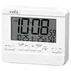 セイコークロック 置き時計 目覚まし時計 掛け時計 デジタル 温度湿度表示 PYXIS ピクシス 本体サイズ:9×10.5×4.2cm NR538W