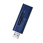 エレコム USBメモリ 64GB USB3.2(Gen1)対応 スライド式 ストラップホール付き ブルー MF-SLU3064GBU