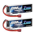 ゼエエ Zeee 7.4V 50C 2200mAh 2S リポバッテリー Tプラグ付き ラジコン製品バッテリー RCカー用 RCトラック用 RCヘリコプター用 FPV用 ドローン用など（2パック）