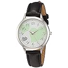 [アリアス] 腕時計 アナログ アマルフィディア 防水 革ベルト ハート 緑 文字盤 WW19011A-92 レディース ブラック