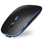 ワイヤレスマウス Type-C充電式 Bluetooth マウス 無線マウス 薄型 静音 7色ライト 3DPIモード 高精度 光学式 省エネルギー iPad/Mac/PC/Windows/Surface/Microsoft Proなど多機種対応(