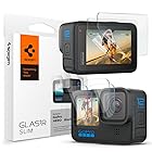 Spigen 液晶保護フィルム Gopro Hero 12 / Gopro Hero 11 / Gopro Hero 10 / Gopro Hero 9 Black 対応 6枚セット ガラスフィルム(レンズ用 2枚と前面ディスプレイ用2枚) フィ