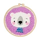Wyhgry パンチニードル刺繍キット,クロスステッチ キット 初心者アートワーク、手縫い作業用 贈り物 (Style : Little bear)