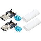 オーディオファン USB自作コネクタ microB用 4芯専用 コネクタ 自作 オス DIY USB2.0 microUSB はんだ不要 はめ込み式 ホワイト 2点