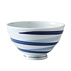西海陶器 有田焼 軽量お茶碗 飯碗 特大 二色渦 日本製 74045 ブルー