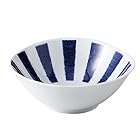 西海陶器(Saikaitoki)波佐見焼 ボウル 皿 変形小付 約10cm 藍染十草 日本製 33007