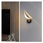 ブラケットライト ポストモダン鳥のLEDウォールランプノルディックメッキゴールドアクリル寝室のベッドサイドウォールスコンスルウェイ通路通路階段の壁の照明器具 (Color Temperature : Warm White, Lampshade C