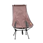 S'more(スモア) Alumi High-back Chair アルミ製ハイバックチェア アウトドアチェア ハイバック式 折りたたみ式 キャンプチェア コンパクト ヘッドレスト付き 収納バッグ付き 超軽量 (Brown)