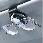 Zukida 車用サンバイザー用メガネホルダー、車用サングラスホルダークリップハンガー眼鏡マウント、チケットカードクリップ付き360°回転式車用メガネホルダーすべてのモデルに適したサングラスクリップ