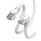 JUXINICE Cat6 イーサネットケーブル ライトアングル 下向き ホワイト 6フィート 90度 CAT 6 イーサネットパッチケーブル RJ45 LANケーブル ギガビットネットワークケーブル PC、ルーター、モデム、Xbox、PS4、P