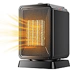 Zeroire ヒーター セラミックヒーター [2年品質保証] heater 600W/1000W 省エネ 首振り 2段階切替 転倒オフ 2秒速暖 過熱保護 卓上 1.95kg 高さ24x幅17x奥15cm (ブラック)