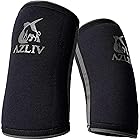 AZLIV (アズリブ) 7mm エルボースリーブ エルボーサポーター 肘サポーター 筋トレ ウエイトトレーニング ベンチプレス (ブラック, M)