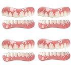 ATFIPAN 4ペア化粧ベニア歯一時義歯歯ナチュラルシェードインスタント歯上下ベニアは悪い歯の男性と女性のためのコンフォート義歯にスナップします