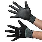 [エース] ウレタン背抜き手袋 黒 10双パック Sサイズ AG7701 エステルブラック 作業手袋