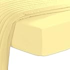 Pizuna ボックスシーツ キングサイズ400スレッドカウント 梳毛ロングステープル綿100％サテン織り洗濯機で洗えるボックスシーツ 1枚 180x200cm (まろやかな黄色)