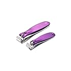 Krjbzdbngbdag 爪切り, 紫色のネイルアートクリッパーカーボン鋼のペディキュアはさみのトリマー釘のキューティクルクリッパーマニキュアエッジカッターシザーネイルツール