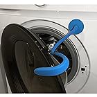 フロントロード 洗濯機ドアホルダー 柔軟 マグネット式 ワッシャー ドア 小道具 ウォッシャードアを開けて乾燥した状態に保ち、臭いを防ぐ - ブルー