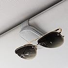 HUACHENG メガネホルダー レザー サングラスクリップ カーサンバイザー 用 サングラス 眼鏡 チケット カード クリップ ホルダー メガネクリップ 車眼鏡ホルダー 取り付け簡単 4色 (グレー)