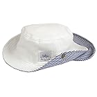 2wayデニムハット 帽子 UVカット99%以上 綿100% たれ付き ゴム付き ベビー・キッズ 男の子 女の子 &edge. アンドエッジ 54cm,ホワイト