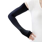 [アルファックス] UVカット手袋 ロング UVアームカバー アクアプラス ブラック 適応サイズ:二の腕周り約18~38cm