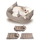 PETITL 犬 ベッド クッション 3way 丸洗い ふわふわ綿 -大切なわんちゃんに届けたい安らぎ空間-【PETITL × iBeans】(S, モカブラウン)