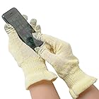 【絹屋】シルク100％ スマホ対応 ショート手袋（4381） (レディースサイズ, レモン色)