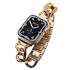 [エレコム] Apple Watch (アップルウォッチ) バンド 41mm 40mm 38mm [Apple Watch 8 7 SE2 SE 6 5 4 3 2 1 対応] ステンレス チェーンタイプ クリアパーツ ゴールド AW-41BDS