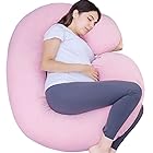 C型抱き枕 妊婦 人気 マタニティーだきまくら 授乳クッション 背もたれ ふわふわ包み込む 横向き寝 抱きまくら 大きい 妊娠プレゼント取り外し可能なカバー付き(ピンク)