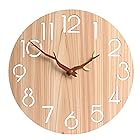 壁掛け時計 おしゃれ 木製 アナログ 掛け時計 静音 連続秒針 時計 壁掛け 北欧 シンプル 壁時計 インテリア フレームなし かけ時計 寝室 自宅 部屋 装飾 30cm