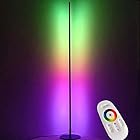 リモートRGB調光可能色変更コーナーライトLED付きスマートコーナーフロアランプリビングルームゲームルームプレイハウス用のモダンなスタンディングランプ