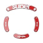 Superglide マウスソール for Logicool Gpro Wireless マウスフィート [ 強化ガラス素材 ラウンドエッヂ加工 高耐久 超低摩擦 Super Smooth ] - Red