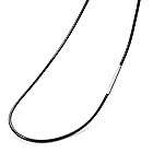[SEIYA INTERNATIONAL] 紐 ネックレス メンズ チェーン チョーカー ワックスコード ステンレス アクセサリー (ブラック 2mm 55cm)