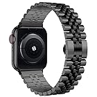 SEURE コンパチブル Apple Watch バンド 45mm 44mm 42mm 41mm 40mm 38mm,ステンレス製 時計バンド調節可能な金属の取り替えのApple Watch バンドブレスレット iWatch Series 7/6