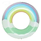 浮き輪 大人用 可愛い虹と雲のパターン 直径80cm 浮輪リング型 夏休み 水遊び 海 ビーチ海水浴 プールアウトドア 海 夏の日 人気 強い浮力フロート