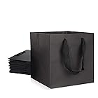 Ouyes ギフトバッグ、厚手の無地紙袋10点セット【S 黒】、ギフトボックスギフト包装トートバッグ15*15*15cm あらゆる種類のホリデーギフト包装に適しています