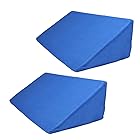 介護用 三角マット 体位変換 床ずれ防止 サポート 足上げ ストレッチ 洗えるカバー (ブルー 2個セット)
