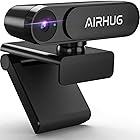 AIRHUG WEBカメラ 2K マイクなし HD ウェブカメラ 500万画素 30FPS 78°広角 自動光補正 プラグアンドプレイ 盗撮防止 プライバシーシャッター付き プライバシーを守る クリップ/スタンド式 取り付け簡単 USB/パソコン