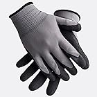 [Egowz] 浸漬ラテックスコーティングパーム、滑り止め、ニット作業用手袋 ソフト耐摩耗性滑り止め快適な安全保護手袋（12ペア） (Color:grey,Size:M)
