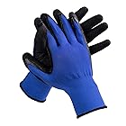 [Egowz] 浸漬ラテックスコーティングパーム、滑り止め、ニット作業用手袋 ソフト耐摩耗性滑り止め快適な安全保護手袋（12ペア） (Color:blue,Size:XL)