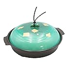 砺波商店 陶板鍋 特殊型 直火OK 日本製 アルミ 加賀金箔 金彩 緑
