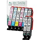 Mt.Smile インク SAT-6CL (6色+BK2=8本 BK×3/C/M/Y/LC/LM)(対応機種) EP-712A EP-713A EP-714A EP-715A EP-812A EP-813 EP-814A EP-815A 互換イン